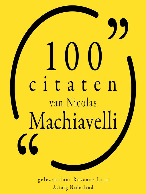 Title details for 100 citaten van Nicolas Machiavelli by Nicolas Machiavelli - Available